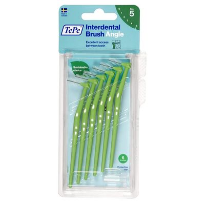TePe Winkel Interdentalbürsten 0,8mm Grün - Packung mit 6 Stück