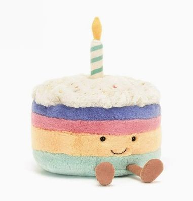 Jelly Cat - Brandneuer Regenbogenkuchen mit Etikett, 26 cm