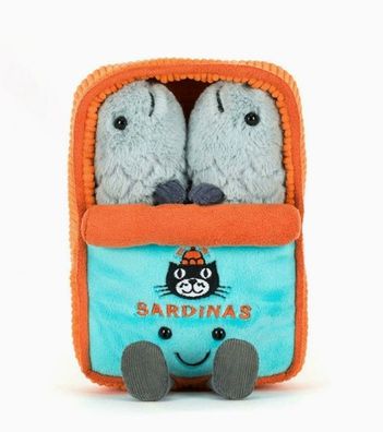 Jelly Cat - Neuwertige, etikettierte Sardinendose, 17 cm