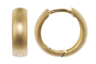 trendor Schmuck Kleine Creolen 925 Silber vergoldet Klappcreolen ? 14 mm 21705