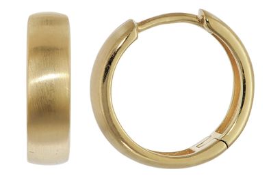 trendor Schmuck Kleine Creolen 925 Silber vergoldet Klappcreolen ? 15 mm 21706