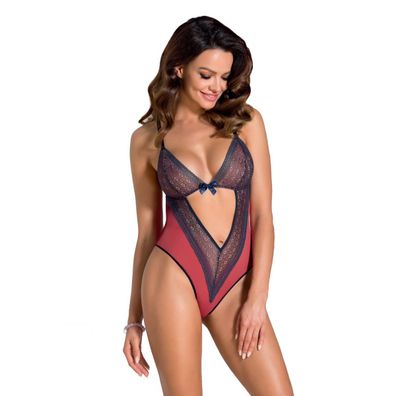 Stringbody mit Spitze Sylviane L/XL koralle