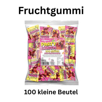 100x Fruchtgummi Party Bären Mini Beutel einzeln verpackt Süßigkeiten Großpackung