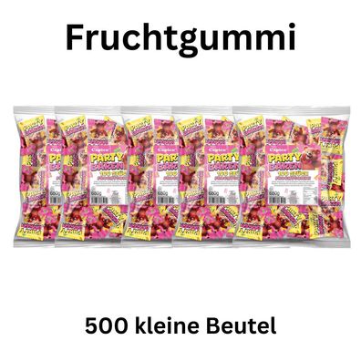 500x Fruchtgummi Party Bären Mini Beutel einzeln verpackt Süßigkeiten