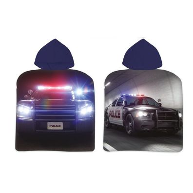 Javoli Polizeiauto-Poncho - 50 x 100 cm - Baumwolle