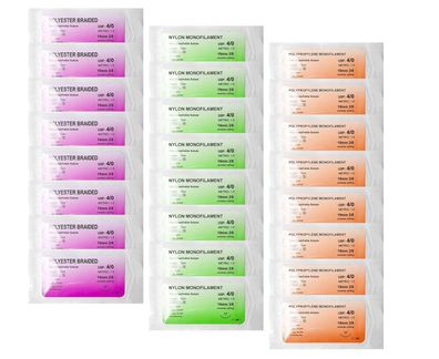 24 Stéck Nahtmaterial ßbungsfäden Set fér Nahttraining