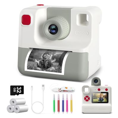 Diamooky Sofortbildkamera Kinder 1080P mit 32GB Karte und Druckpapier