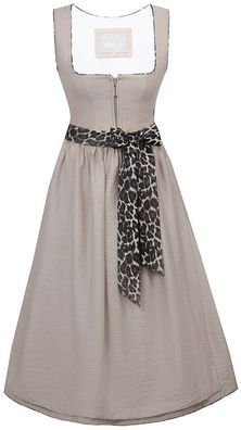Dirndl Solea Leo 65cm Länge taupe - Größe: 42