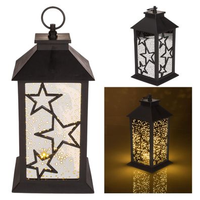 LED Laterne funkelnder Sterneneffekt Deko Windlicht Indoor Outdoor Timerfunktion