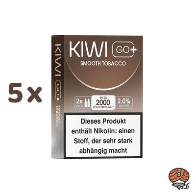 KIWI GO+ POD Smooth Tobacco 20mg/ml Nikotin 5x 2 Pods