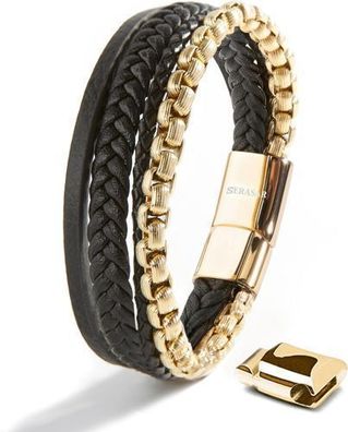 Serasar, lederarmband "hero" für herren, mit magnetverschluss