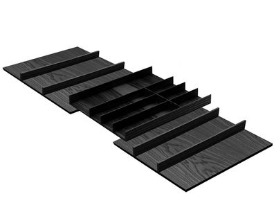 Besteckeinsatz FineLine Schublade 100-120cm Besteckkasten Esche schwarz modern