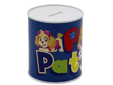 Paw Patrol Spardose 12 × 10 × 10 cm Metall Sparbüchse zylindrisch mit Schlitz für