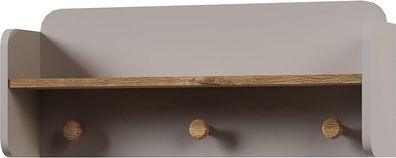 Ritmik Wandregal Magna hellgrau und Holzoptik Modern