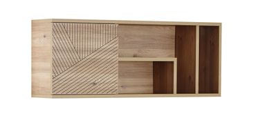 Almila Wandregal Origami mit Tür Holzoptik