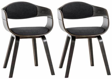 2er Set Stühle Kingston Stoff, grau/dunkelgrau
