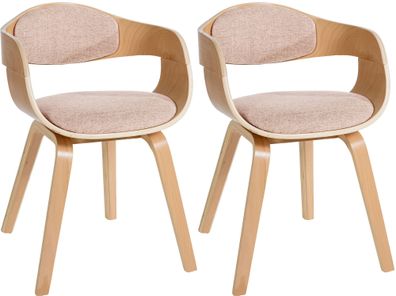 2er Set Stühle Kingston Stoff, natura/creme