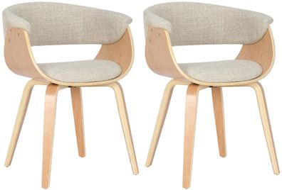 2er Set Stühle Bruce Stoff, natura/creme