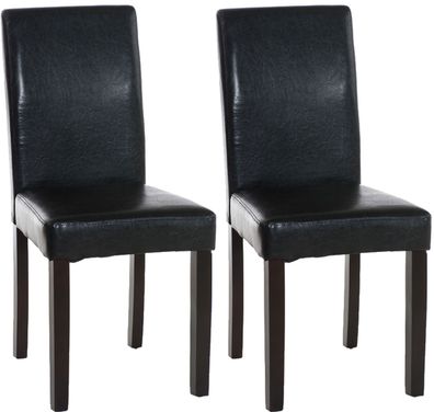 2er Set Esszimmerstuhl Ina dunkelbraun, schwarz
