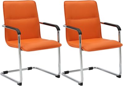 2er Set Besucherstuhl Seattle, orange