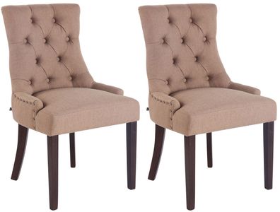 2er Set Esszimmerstuhl Aberdeen Stoff antik, taupe