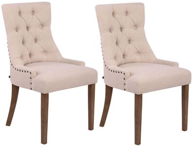 2er Set Esszimmerstuhl Aberdeen Stoff antik-hell, creme