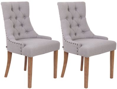 2er Set Esszimmerstuhl Aberdeen Stoff antik-hell, grau