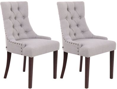 2er Set Esszimmerstuhl Aberdeen Stoff antik, grau