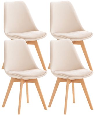4er Set Stuhl Linares Samt, beige