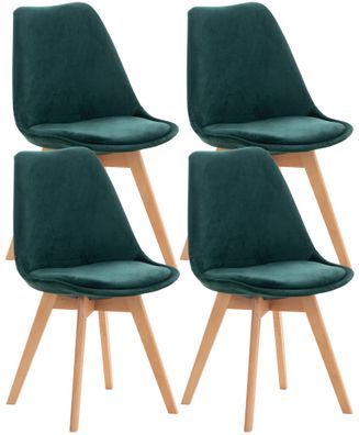 4er Set Stuhl Linares Samt, grün