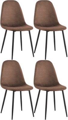 4er Set Esszimmerstühle Napier Kunstleder, braun