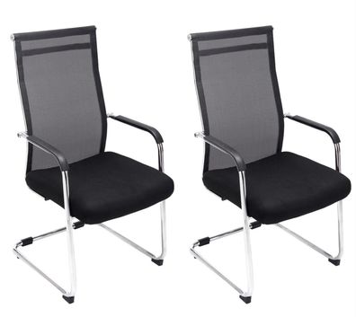 2er Set Besucherstühle Brenda, schwarz