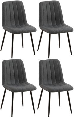 4er Set Stühle Dijon Stoff, dunkelgrau