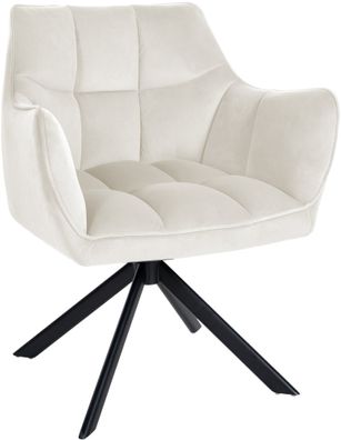 Esszimmerstuhl Swing Samt schwarz, creme