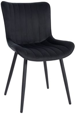 Stuhl Largo Samt, schwarz