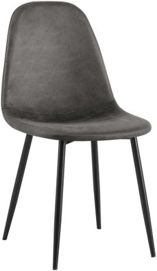 Esszimmerstuhl Napier Vintage Kunstleder, schwarz