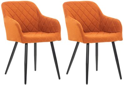 2er Set Esszimmerstuhl Shila Stoff, orange