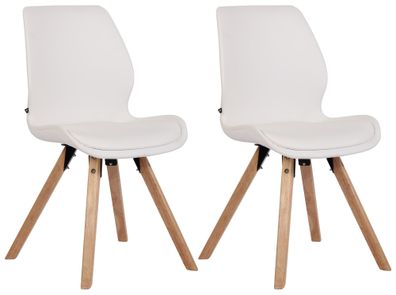 2er Set Stuhl Luna Kunstleder, weiß