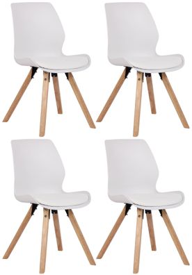 4er Set Stuhl Luna Kunststoff, weiß