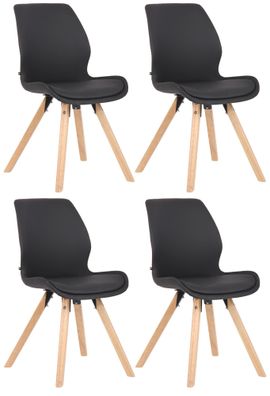 4er Set Stuhl Luna Kunstleder, schwarz