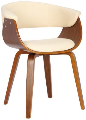 Stuhl Bruce Kunstleder walnuss, creme
