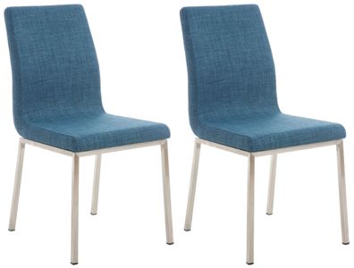 2er Set Esszimmerstühle Colmar Stoff, blau