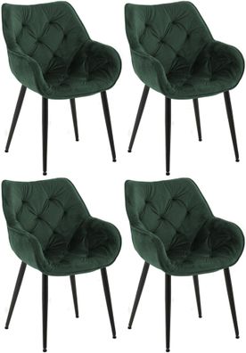 4er Set Stuhl Tanna Samt, grün