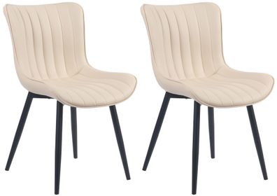 2er Set Stühle Largo Kunstleder, creme