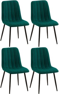 4er Set Stühle Dijon Stoff, dunkelgrün