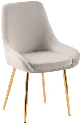 Esszimmerstuhl Elmira Samt gold, grau