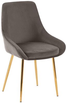 Esszimmerstuhl Elmira Samt gold, anthrazit
