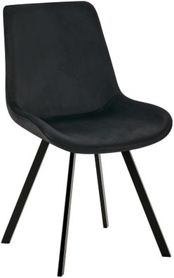 Esszimmerstuhl Lewes Samt, schwarz