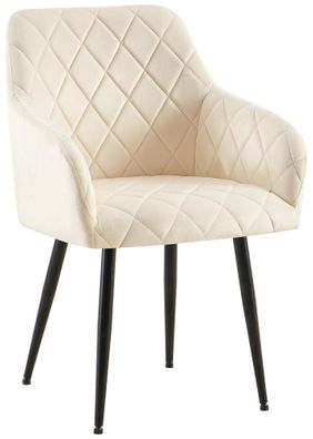 Esszimmerstuhl Monett Samt B, creme