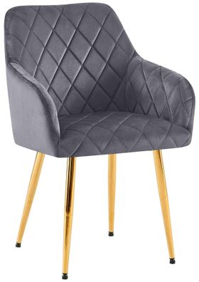 Esszimmerstuhl Monett Samt G, dunkelgrau